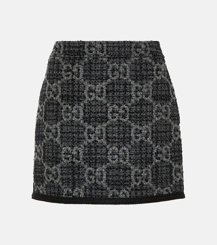 Minigonna in tweed GG di lana e cotone - Gucci - Modalova