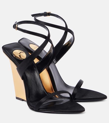 SalomÃ© 110 satin wedge sandals - Saint Laurent - Modalova