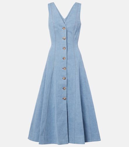 Lou pleated denim midi dress - Veronica Beard - Modalova