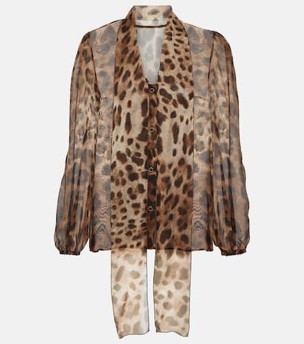 Blusa in chiffon di seta con stampa - Dolce&Gabbana - Modalova