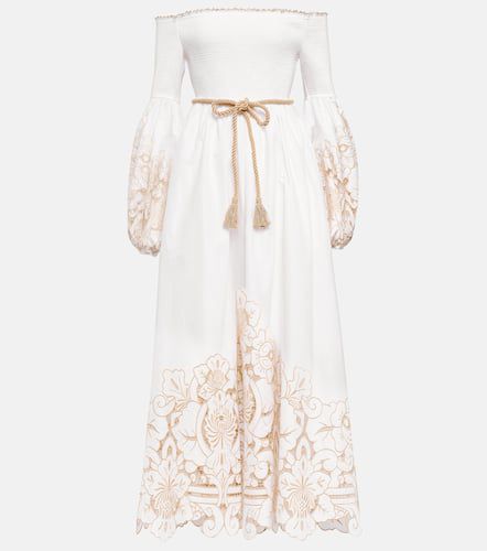Embroidered off-shoulder cotton maxi dress - Zimmermann - Modalova