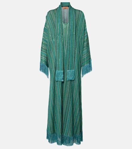 Zigzag sequined fringed lamÃ© kaftan - Missoni - Modalova