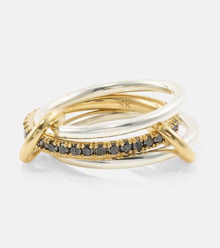 Tigris 18kt gold and sterling silver ring with black diamonds - Spinelli Kilcollin - Modalova