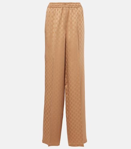 Pantalones de satén GG en jacquard - Gucci - Modalova