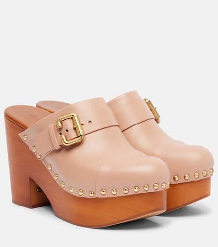 Chloé Verzierte Clogs Jeannette 80 aus Leder - Chloe - Modalova