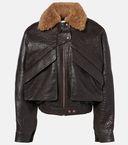 Cropped-Lederjacke mit Shearling - Magda Butrym - Modalova