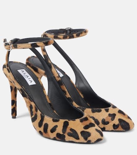 AlaÃ¯a 90 leopard-print calf hair slingback pumps - Alaia - Modalova