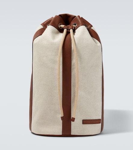 Zaino in canvas con pelle - Brunello Cucinelli - Modalova