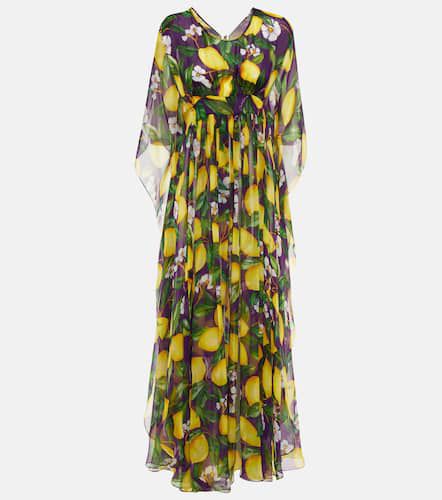 Printed silk chiffon maxi dress - Dolce&Gabbana - Modalova