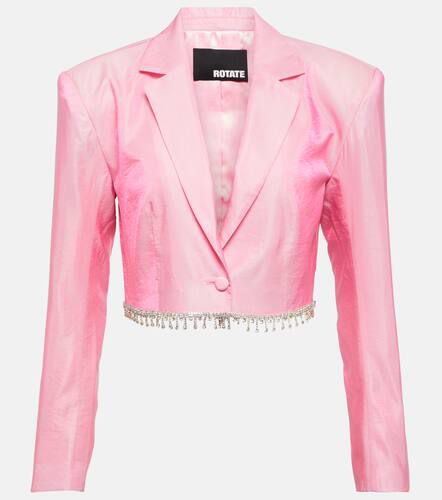 Blazer de lana cropped adornado - Rotate - Modalova