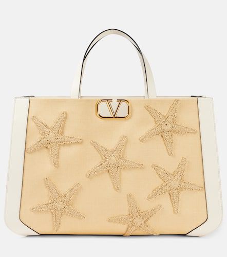 VLogo Starfish Large leather-trimmed tote bag - Valentino Garavani - Modalova