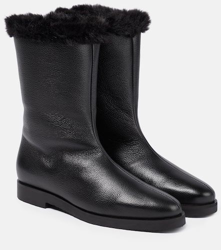 Faux fur-lined leather ankle boots - Toteme - Modalova