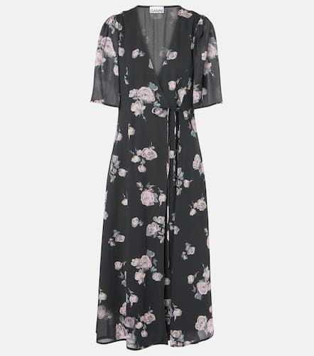 Ganni Floral crÃªpe wrap dress - Ganni - Modalova