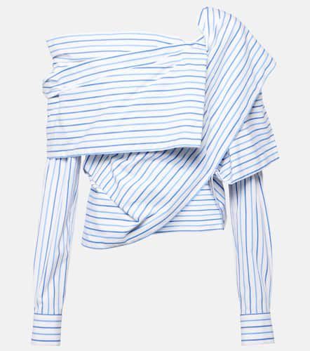Striped off-shoulder cotton poplin shirt - Dries Van Noten - Modalova