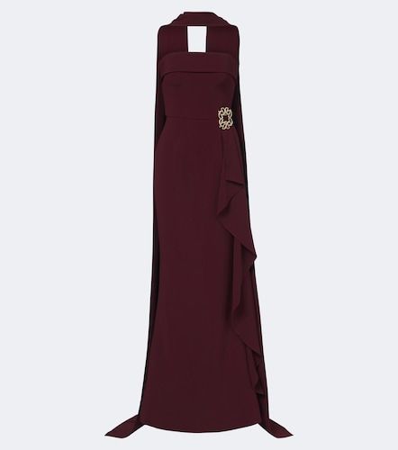 Abito lungo in cady con sciarpa - Elie Saab - Modalova