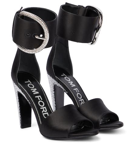 Crystal-embellished satin sandals - Tom Ford - Modalova