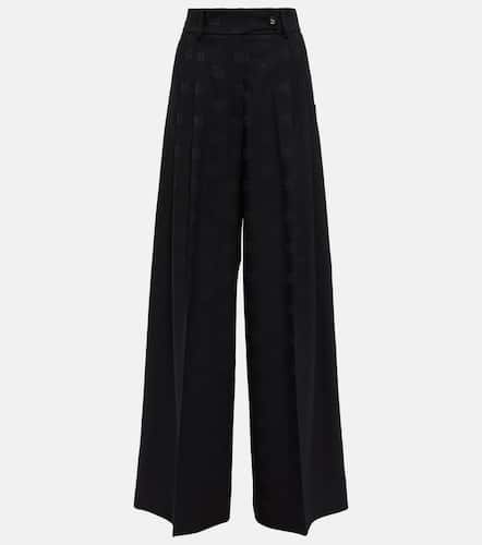 High-rise wool-blend wide pants - Dolce&Gabbana - Modalova