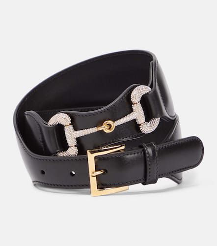 Horsebit embellished leather belt - Gucci - Modalova