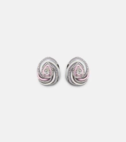 Pendientes Oceane de oro blanco de 18 ct con esmalte y diamantes - Kamyen - Modalova