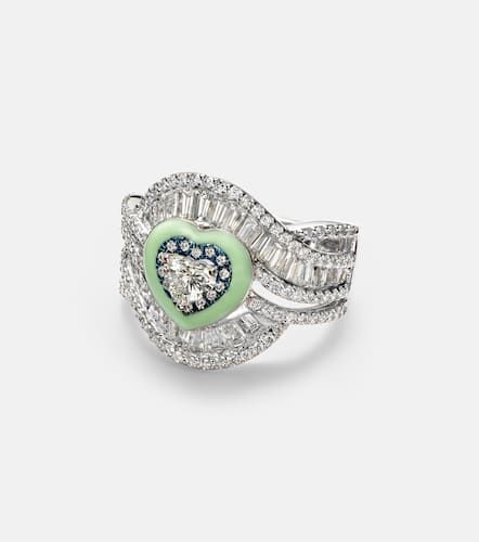Kt white gold ring with diamonds - Kamyen - Modalova