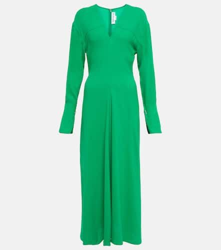 V-neck crÃªpe midi dress - Victoria Beckham - Modalova