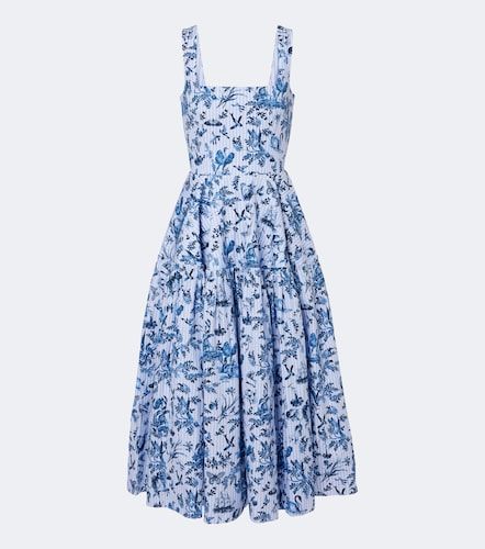 Vestido midi de popelín de algodón a rayas - Erdem - Modalova