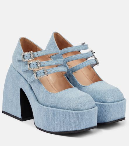 Pumps con plateau Bulla Marietta in denim - Nodaleto - Modalova