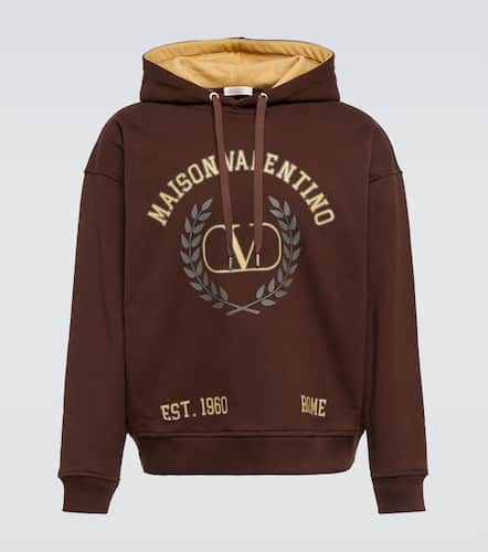 Printed cotton jersey hoodie - Valentino - Modalova