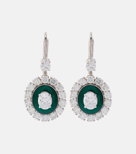 Kt white gold drop earrings with diamonds - Kamyen - Modalova