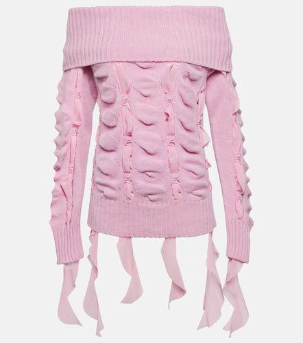 Rushed off-shoulder wool sweater - Blumarine - Modalova