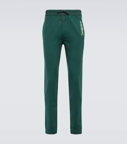 Pantaloni sportivi in cotone con logo - Saint Laurent - Modalova