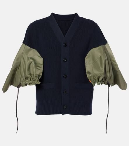 Cardigan in misto cotone e twill - Sacai - Modalova