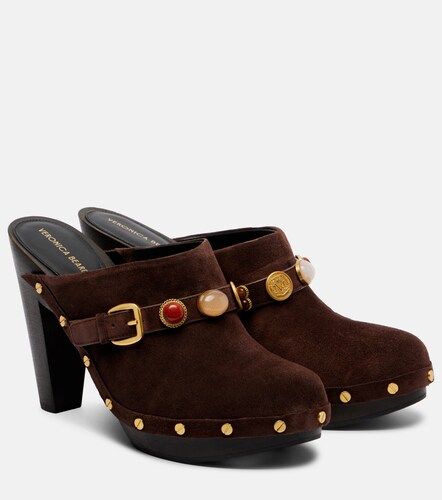 Giana embellished suede platform mules - Veronica Beard - Modalova