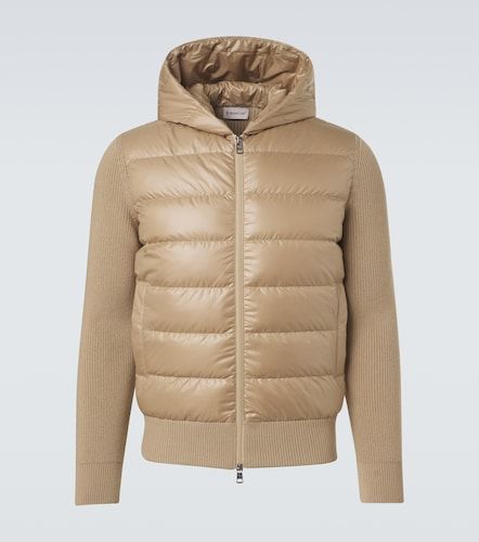 Cárdigan Tricot de lana virgen con paneles de plumas - Moncler - Modalova