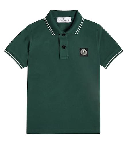 Logo cotton-blend polo shirt - Stone Island Junior - Modalova