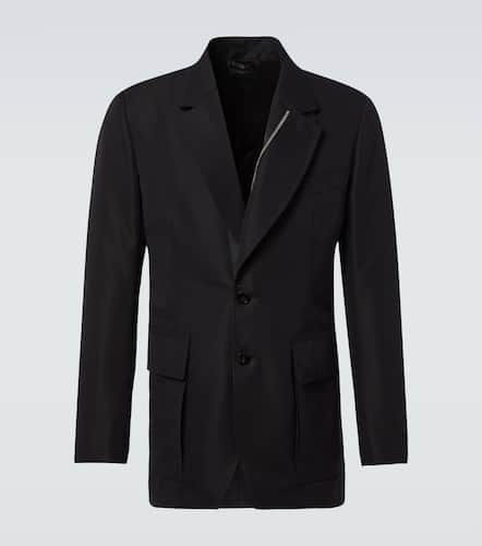 Blazer in misto cotone con pelle - Tom Ford - Modalova