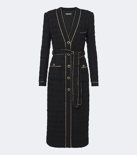 Belted cotton-blend boucle tweed coat - Alessandra Rich - Modalova