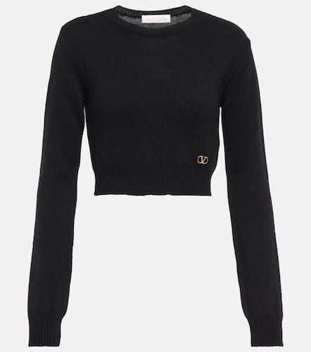 VLogo cropped cashmere sweater - Valentino - Modalova