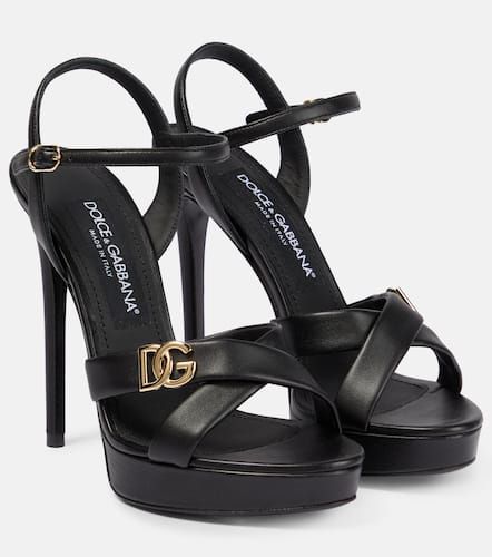 Sandalias DG de piel con plataforma - Dolce&Gabbana - Modalova
