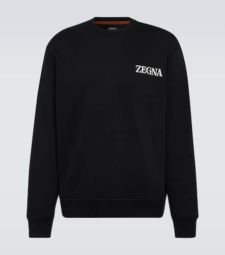 Felpa in jersey di cotone con logo - Zegna - Modalova