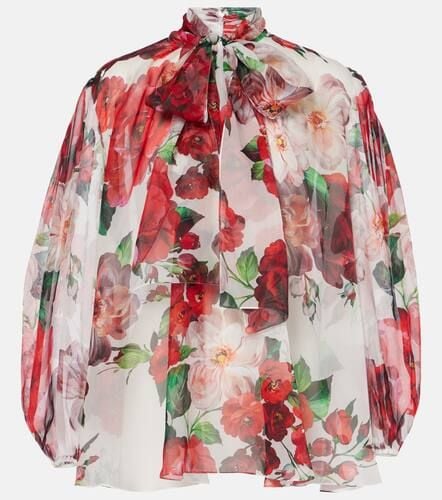 Blusa en gasa de seda floral - Dolce&Gabbana - Modalova