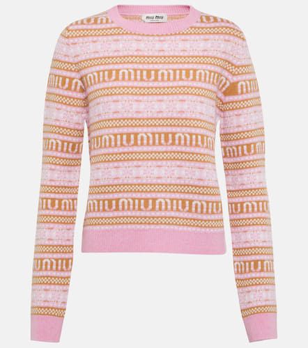 Miu Miu Logo virgin wool sweater - Miu Miu - Modalova