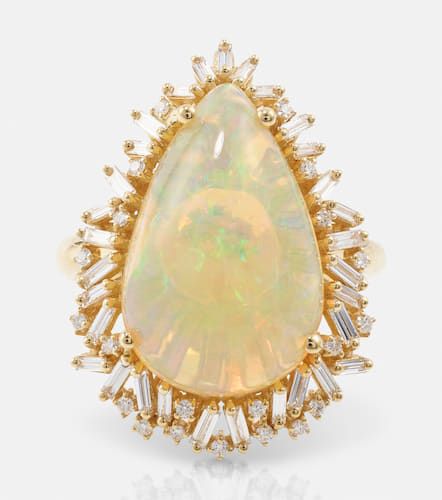 One of a Kind 18kt ring with opal and diamonds - Suzanne Kalan - Modalova