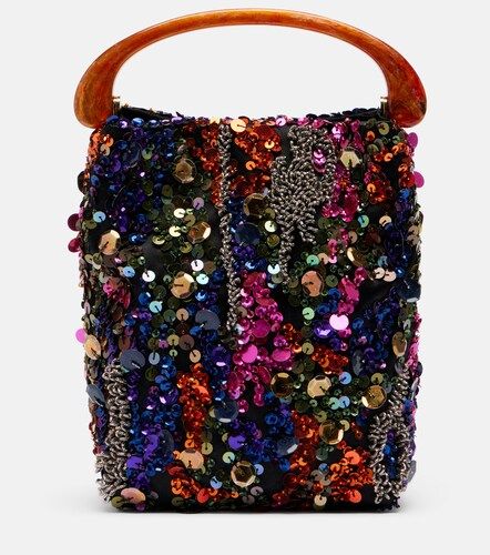 Crisp Small sequined satin top-handle bag - Dries Van Noten - Modalova