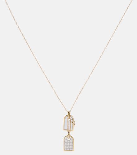 Medaille 9kt white and yellow gold necklace with diamonds - Rainbow K - Modalova