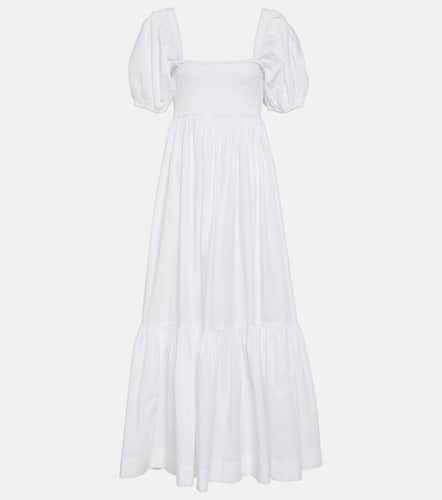 Smocked cotton poplin maxi dress - Ganni - Modalova