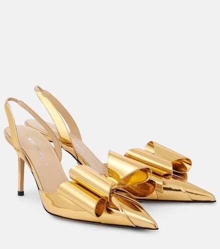 Le Cadeau 90 mirrored leather slingback pumps - Mach & Mach - Modalova