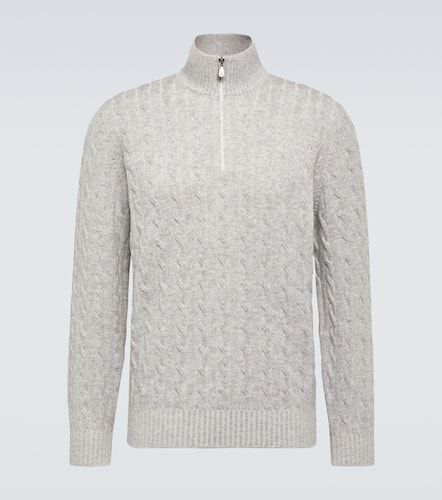 Cable-knit cashmere half-zip sweater - Brunello Cucinelli - Modalova