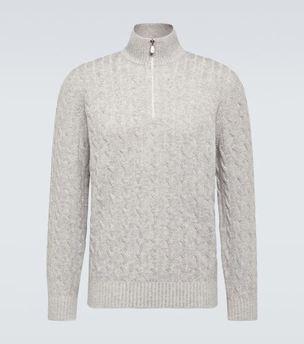 Pullover in cashmere a trecce con zip - Brunello Cucinelli - Modalova