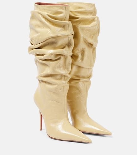 Anok 105 leather over-the-knee boots - Amina Muaddi - Modalova